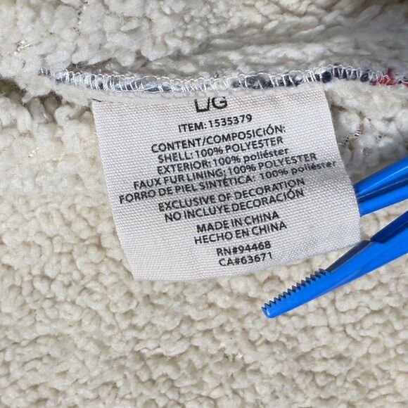 Sage Collective Womens Red White Jacket Flannel Sherpa Lined Plaid Long Sleeve L - Picture 7 of 9